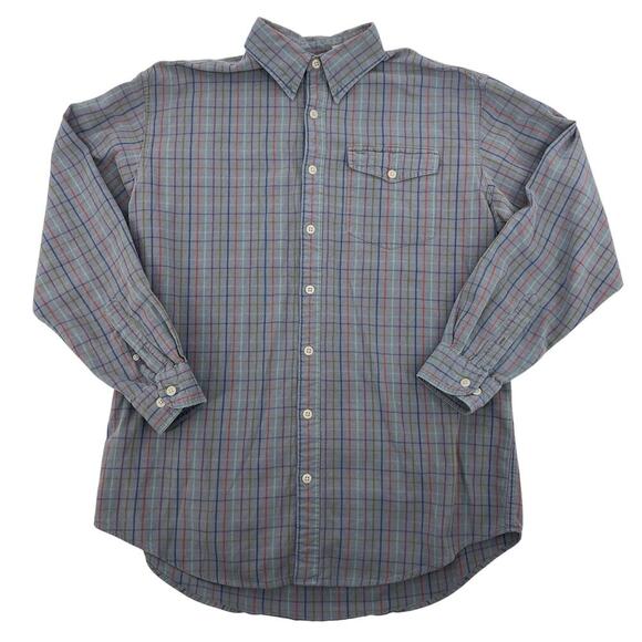 L.L. Bean Vintage 100% Cotton Button Down Shirt Long Sleeve 80s Large Tall - Picture 1 of 9